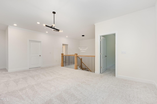 1417 Westmoreland Dr, Raleigh, NC 27612 - carpeted spare room with crown molding and recessed lighting