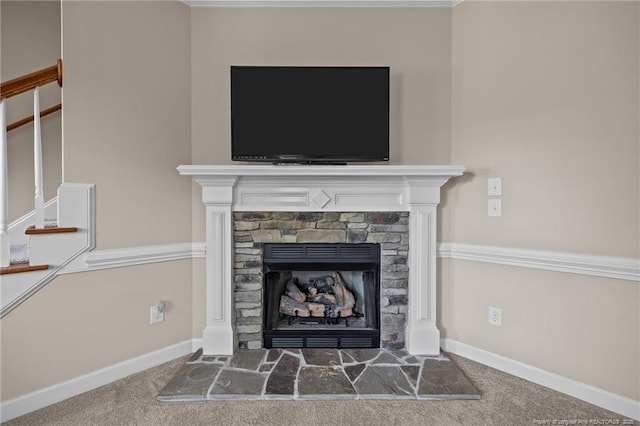 34 Westchester Ln, Angier, NC 27501 - detailed view of carpet and a fireplace