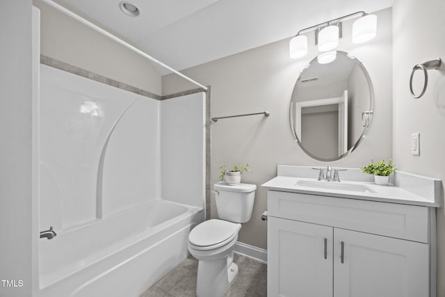 40 Cinnamon Teal Way, Youngsville, NC 27596 - bathroom featuring vanity,  shower combination, tile patterned flooring, and vaulted ceiling