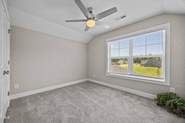 40 Cinnamon Teal Way, Youngsville, NC 27596 - carpeted empty room featuring lofted ceiling and ceiling fan