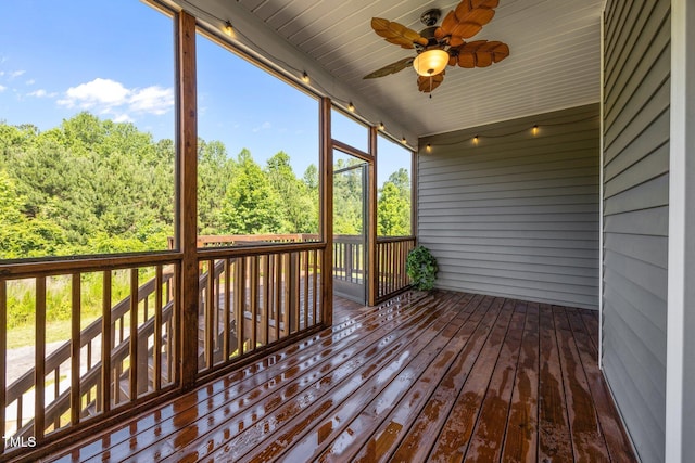 40 Cinnamon Teal Way, Youngsville, NC 27596 - wooden terrace with a ceiling fan