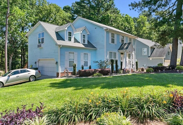 3610 Long Ridge Rd, Durham, NC 27703 - view of front of house with a garage and a front lawn