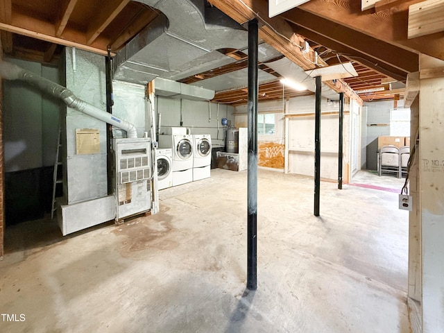 3323 Baugh St, Raleigh, NC 27604 - basement featuring washer and dryer and a water softener system