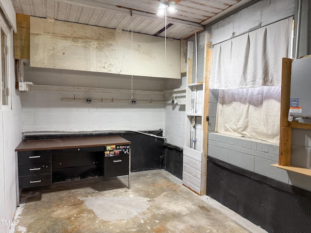 3323 Baugh St, Raleigh, NC 27604 - miscellaneous room featuring concrete floors and concrete block wall