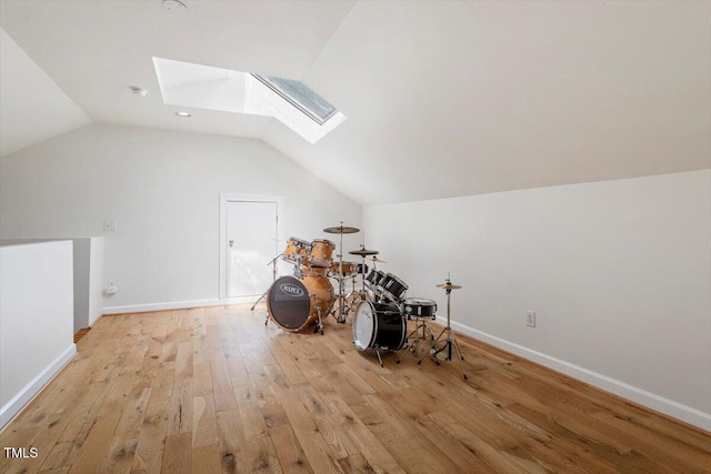 1054 Canterbury Ln, Chapel Hill, NC 27517 - bonus room featuring a skylight, light wood-type flooring, and lofted ceiling