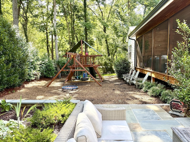 1054 Canterbury Ln, Chapel Hill, NC 27517 - view of jungle gym featuring a patio area