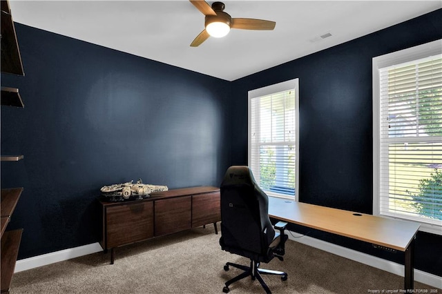 116 School Side Dr, Spring Lake, NC 28390 - carpeted office with healthy amount of natural light and ceiling fan