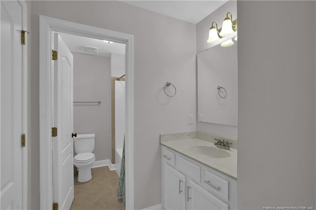 116 School Side Dr, Spring Lake, NC 28390 - bathroom with vanity, tile patterned flooring, and shower / tub combo