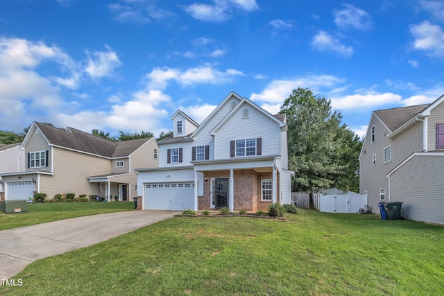 3119 Guiding Light Rd, Raleigh, NC 27610 - traditional home with brick siding, concrete driveway, and a garage