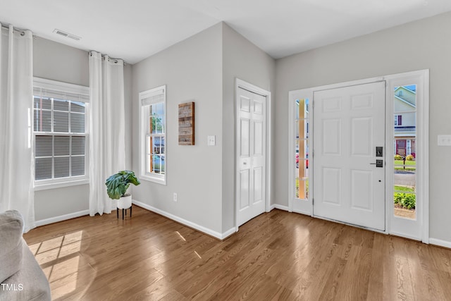 3119 Guiding Light Rd, Raleigh, NC 27610 - foyer entrance featuring wood finished floors and healthy amount of natural light