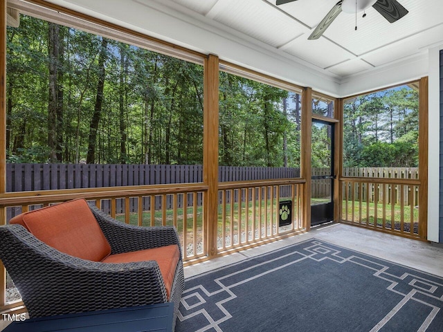 128 Chapel Run Way, Chapel Hill, NC 27517 - sunroom / solarium featuring a ceiling fan