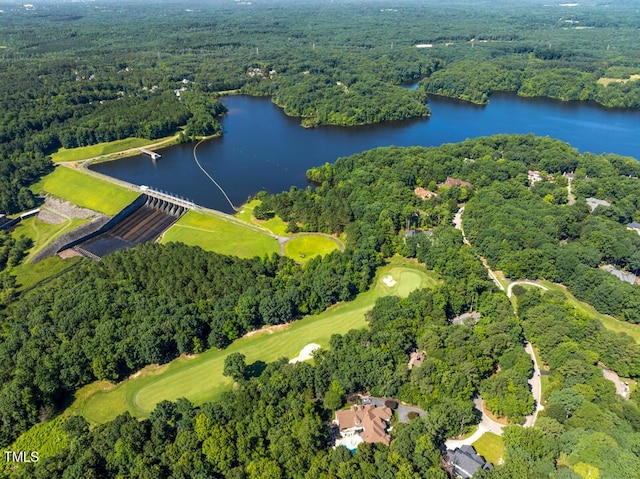 2602 Vintage Hill Ct, Durham, NC 27712 - aerial view of property and surrounding area with a nearby body of water and a golf club