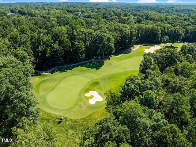 2602 Vintage Hill Ct, Durham, NC 27712 - drone / aerial view of a local golf course and a heavily wooded area