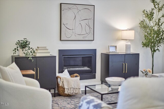 931 Ramseur St, Durham, NC 27701 - living room featuring a glass covered fireplace