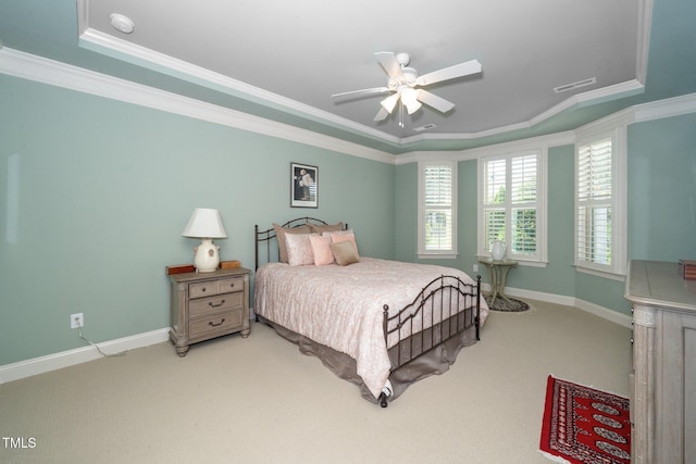 1409 Pulitzer Ln, Durham, NC 27703 - bedroom featuring crown molding, carpet, and ceiling fan