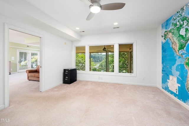 115 Loch Vale Ln, Cary, NC 27518 - carpeted empty room featuring ceiling fan and recessed lighting