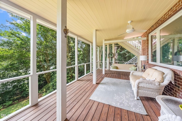 115 Loch Vale Ln, Cary, NC 27518 - sunroom / solarium with a ceiling fan