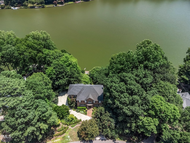 115 Loch Vale Ln, Cary, NC 27518 - aerial view of property and surrounding area with a large body of water