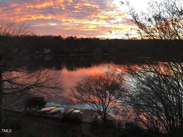 115 Loch Vale Ln, Cary, NC 27518 - water view with a heavily wooded area