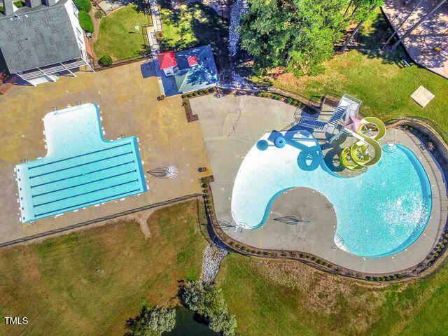 108 Holly Glen Ct, Holly Springs, NC 27540 - aerial view of a pool area