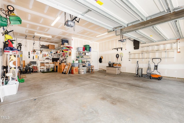 1502 Spring Overlook Ln, Hillsborough, NC 27278 - garage with a garage door opener and a workshop area