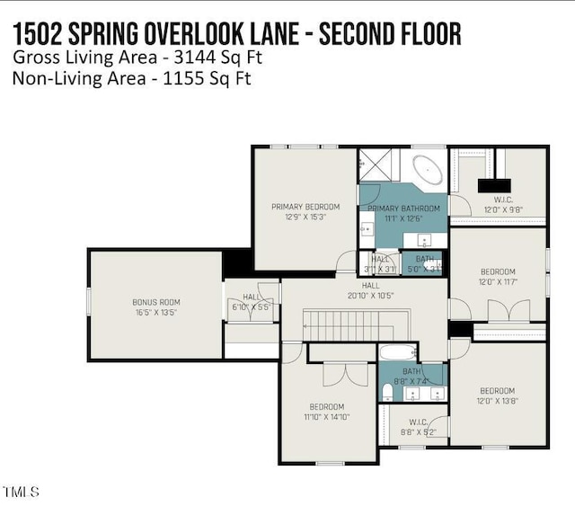 1502 Spring Overlook Ln, Hillsborough, NC 27278 - view of floor plan / room layout