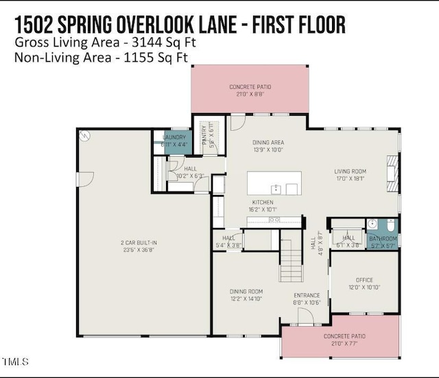 1502 Spring Overlook Ln, Hillsborough, NC 27278 - view of home floor plan