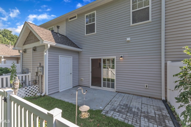 11309 Shadow Elms Ln, Raleigh, NC 27614 - back of house featuring a patio area and a shingled roof