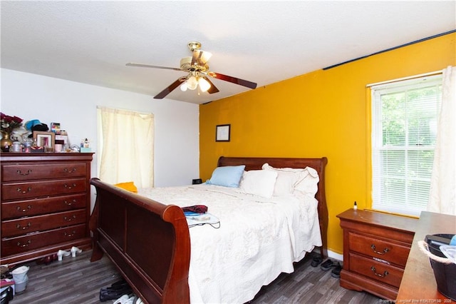11821 N NC Highway 41, Lumberton, NC 28358 - bedroom featuring dark wood-style flooring and a ceiling fan