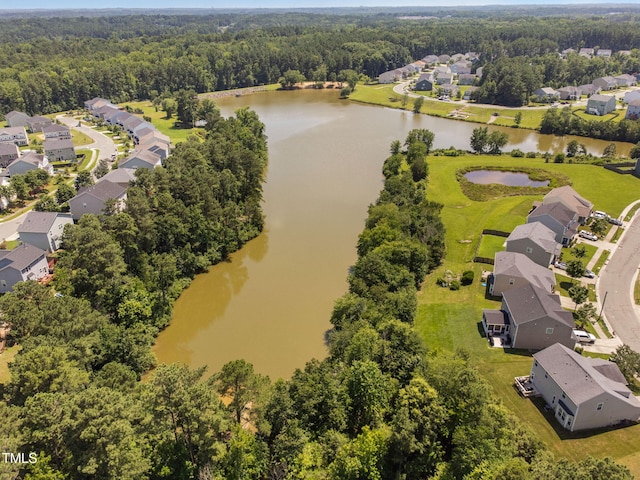 3417 Cardinal Lake Dr, Durham, NC 27704 - aerial view of residential area featuring a large body of water