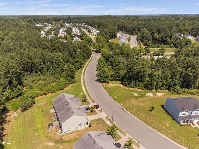 3417 Cardinal Lake Dr, Durham, NC 27704 - aerial view of residential area featuring a heavily wooded area