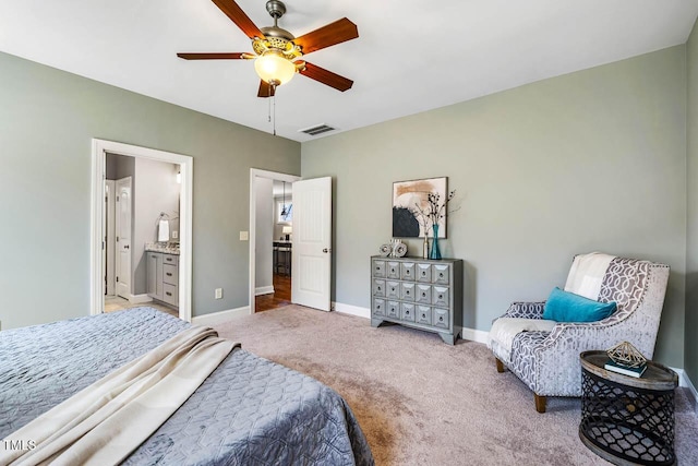 262 Salt Cedar Ln, Chapel Hill, NC 27516 - carpeted bedroom with ensuite bath and ceiling fan