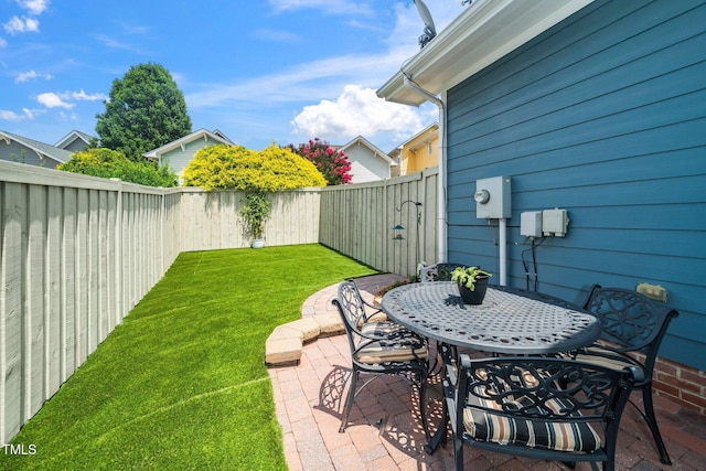 104 Homegate Cir, Apex, NC 27502 - fenced backyard with a patio