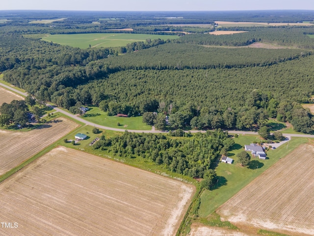 451 Rawls Rd, Aulander, NC 27805 - aerial view of property and surrounding area featuring rural landscape and a heavily wooded area