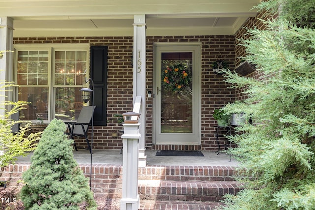 165 Baron Cir, Youngsville, NC 27596 - entrance to property featuring a porch and brick siding