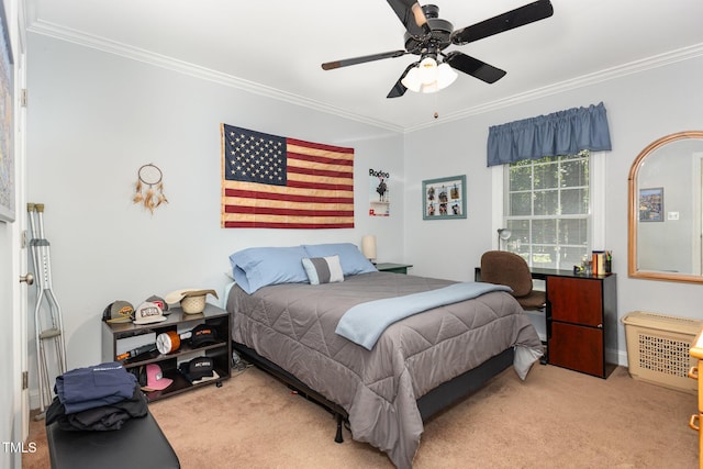 165 Baron Cir, Youngsville, NC 27596 - bedroom featuring ornamental molding, carpet flooring, and a ceiling fan
