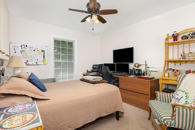 165 Baron Cir, Youngsville, NC 27596 - carpeted bedroom with crown molding and a ceiling fan