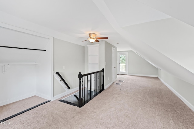 625 New Rd, Raleigh, NC 27608 - bonus room with carpet flooring, lofted ceiling, and ceiling fan
