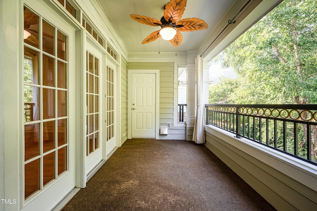 3701 Baron Cooper Pass Unit 303, Raleigh, NC 27612 - balcony with a ceiling fan and french doors