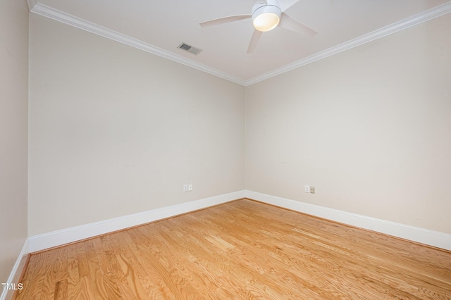 3701 Baron Cooper Pass Unit 303, Raleigh, NC 27612 - spare room with crown molding, wood finished floors, and ceiling fan