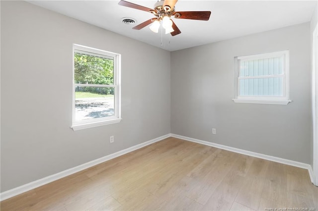 1809 Wendover Dr, Fayetteville, NC 28304 - spare room featuring light wood-style flooring and ceiling fan