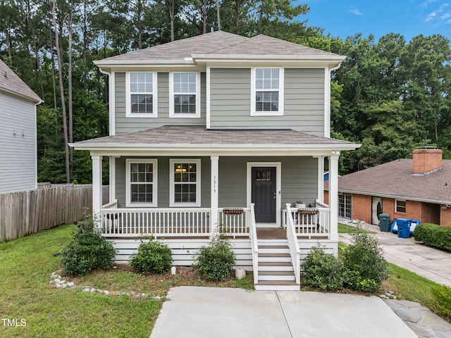 1819 Nixon St, Durham, NC 27707 - view of front of home with covered porch and a shingled roof