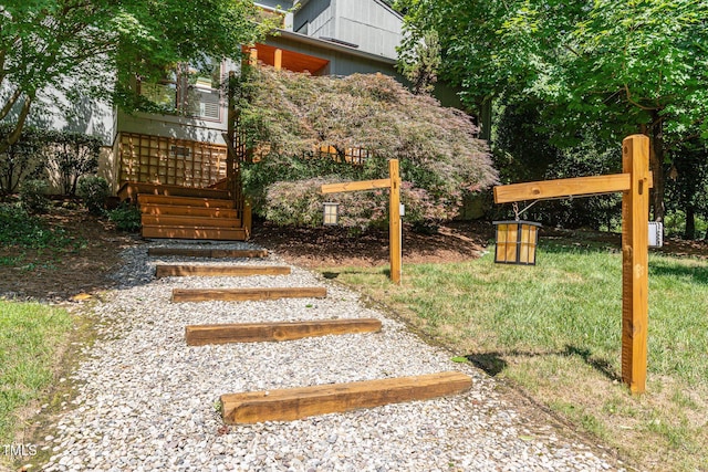 28 Benchmark, Pittsboro, NC 27312 - view of yard featuring stairway