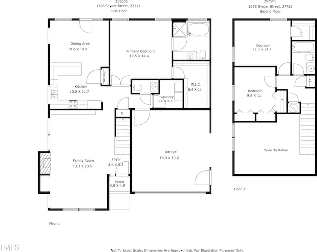 1308 Snyder St, Durham, NC 27713 - view of property floor plan