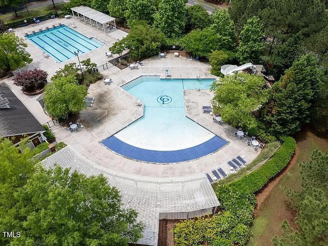 633 Rolling Springs Dr, Cary, NC 27519 - community pool with a water slide and a patio area
