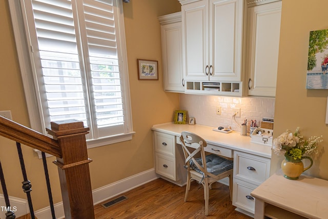 633 Rolling Springs Dr, Cary, NC 27519 - office space with built in study area and wood finished floors