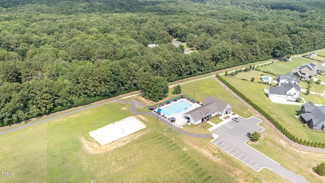 119 Florentino Ct, Clayton, NC 27527 - bird's eye view of a heavily wooded area and a pool