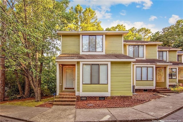 400 Cypress Trace Dr, Fayetteville, NC 28314 - view of front of home with crawl space, entry steps, and roof with shingles