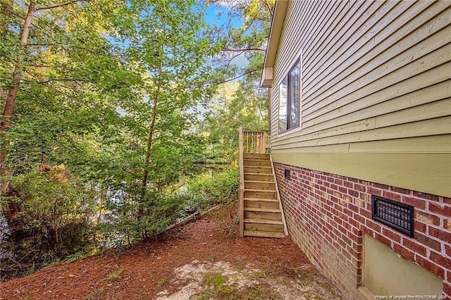 400 Cypress Trace Dr, Fayetteville, NC 28314 - view of property exterior with crawl space and stairway
