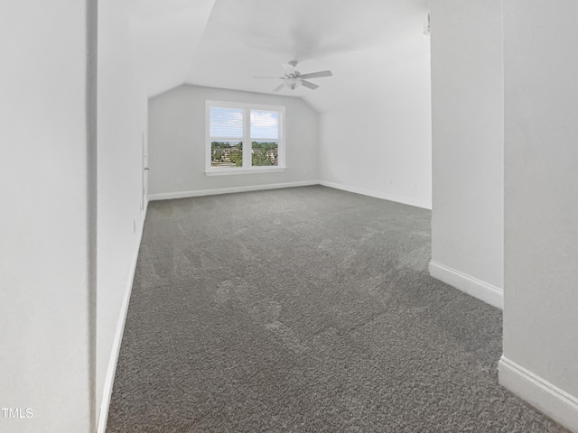 1092 Adams Point Dr, Garner, NC 27529 - bonus room featuring carpet, a ceiling fan, and lofted ceiling